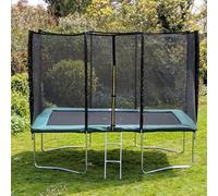 Artemis Home Kanga 7X10Ft Or 305Cm X 213Cm Rectangular Trampoline With Green Coloured Padding, Safety Net Enclosure And Ladder