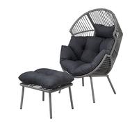 Artemis Home Nestara Standing Egg Chair & Stool in Dark Grey Artemis Home Dark Grey