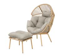 Artemis Home Nestara Standing Egg Chair & Stool in Light Brown Artemis Home Light Brown