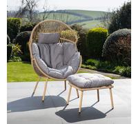 Artemis Home Nestara Standing Egg Chair & Stool in Light Grey Artemis Home Light Grey