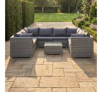 Artemis Home Oliena 8 Seat Modular Rattan Small U-Shape Garden Furniture in Grey Artemis Home Grey