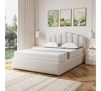 Artemis Home Ranson Fabric 150cm Kingsize Ottoman Bed Frame with Storage - Beige | Size: King Artemis Home Beige King
