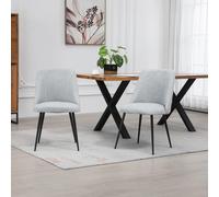 Artemis Home Set of 2 Morandi Fabric Dining Chairs - Set of 2 in Light Grey Artemis Home Light Grey