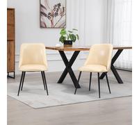 Artemis Home Set of 2 Morandi Faux Leather Dining Chairs - Set of 2 in Cream Artemis Home Cream