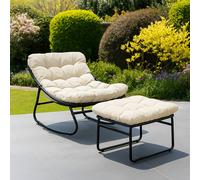 Artemis Home Solace Outdoor Rocking Chair & Stool in Beige Artemis Home Beige