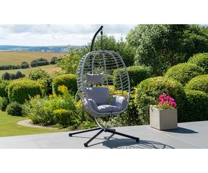Artemis Home Wilton Outdoor Hanging Egg Pod Chair: Cream