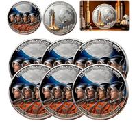 Artemis II 2026 Crewed Lunar Mission Commemorative Coin , Space Exploration Souvenircoin coin, Collector Keepsake Gift for Astronomy Enthusiasts (6pcs)
