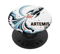 Artemis II 2026 Rocket Shirt, Retro Moon Mission Space PopSockets Adhesive PopGrip