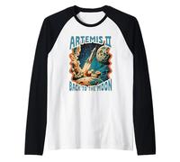 Artemis II Back to The Moon Vintage Space Rocket Retro Raglan Baseball Tee