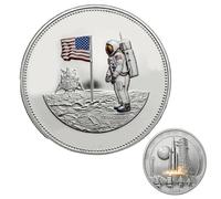 Artemis II Commemorative Silver Coin, 2026 New Apoollo 11 & Artemis II Commemorative Coin, Anti-Oxidation Double-Sided Collector Coins, Space Exploration Souvenir for Astronomy Lovers (1PC)