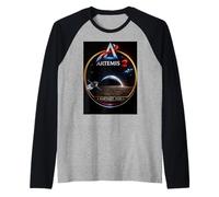 Artemis II Earthset Journey Around the Moon and Back Raglan Baseball Tee