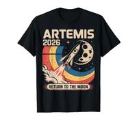 Artemis II Launch Back to The Moon 2026 Value Graphic T-Shirt, Men, Black, XL