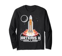 Artemis II Launch to The Moon Space Mission April 2026 Long Sleeve T-Shirt