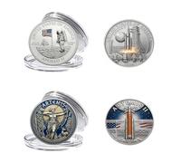 Artemis II Lunar Mission & Apoollo 11 Commemorative Coin, 3D Double-Sided Space Collectible Souvenir, Around The Moon Display Keepsake Gift for Astronomy Enthusiasts and Collectors (B+D 2PCS)
