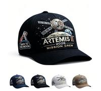 Artemis II Lunar Mission Commemorative Cap, 2026 Back to the Moon Hat, Astronaut Theme Baseball Cap for Space Explore (#D)