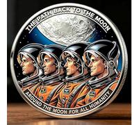 Artemis II Lunar Mission Commemorative Coin, 3D High-Relief Challenge Coin, 2026 Moon Exploration Memorabilia for Home Decor, Astronomy Enthusiasts & Collectors (1PCS A)