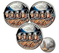 Artemis II Lunar Mission Commemorative Coin, 3D High-Relief Challenge Coin, 2026 Moon Exploration Memorabilia for Home Decor, Astronomy Enthusiasts & Collectors (3PCS A)