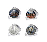 Artemis II Lunar Mission Commemorative Coin, 3D Printed Double-Sided Space Collectible Souvenir, Around The Moon Display Keepsake Gift for Astronomy Enthusiasts and Collectors (ABCD 4PCS)