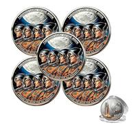 Artemis Ii Lunar Mission Commemorative Coin, Challenge Coin Space, Space Exploration Collectible Coins, Souvenirs For Astronomy Enthusiasts (5Pcs)