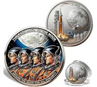 Artemis Ii Lunar Mission Commemorative Coin, Challenge Coin Space, Space Exploration Collectible Coins, Souvenirs For Astronomy Enthusiasts (1Pc)