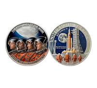 Artemis II Lunar Mission Commemorative Coin, Space Exploration Memorabilia Challenge Coin, Moon Landing Collectible Coins, for Astronomy Lovers, Collector (1)