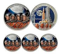 Artemis II Lunar Mission Commemorative Coin, Space Exploration Memorabilia Challenge Coin, Moon Landing Collectible Coins, for Astronomy Lovers, Collector (3)