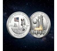 Artemis II Lunar Mission Memorial Alloy Token (Style D) - Apollo 11 Historic Space Exploration Desk Sculpture - Premium Solid Metal Executive Office Display Piece for Astronaut Fans & Historians