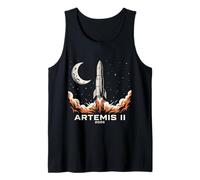 Artemis II Moon Mission 2026 Vintage Space Rocket Tank Top