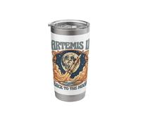 Artemis II Moon Mission Retro Space Exploration Stainless Steel Insulated Tumbler