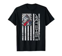 Artemis II Patch Us Flag Return to The Moon Patriotic T-Shirt
