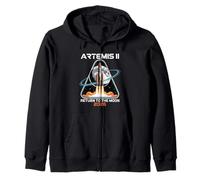 Artemis II To The Moon Rocket Launch Space Exploration Zip Hoodie