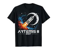 Artemis III 3 2027 Space Earth Low Orbit Value Graphic T-Shirt, Men, Black, M