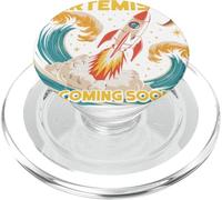 Artemis III Coming Soon Shirt, Retro Rocket Moon Mission PopSockets PopGrip for MagSafe