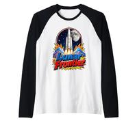 Artemis III Lunar Frontier Space Rocket Moon Mission Raglan Baseball Tee