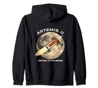Artemis Return to the Moon Rocket Launch Space Zip Hoodie