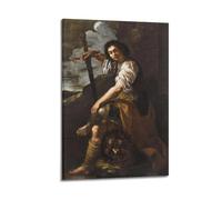 Artemisia Gentileschi，David And Goliath Canvas Print Wall Decor 16x24inch(40x60cm)