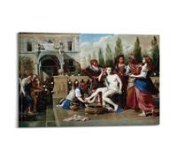 Artemisia Gentileschi Painting Art《Bathsheba at Her Bath》Poster Canvas And Wall Art Picture Print Modern Family Bedroom Decors 20x30inch(50x75cm)
