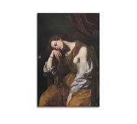 Artemisia Gentileschi Painting Art《Maria Maddalena Penitente》Poster Room Aesthetic Print Art Wall Canvas Modern Bedroom Decor 08x12inch(20x30cm)