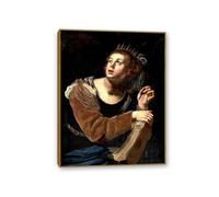 Artemisia Gentileschi Poster St Catherine of Alexandria Print on Canvas Wall Art Reproductions Of Famous Paintings Artwork For Living Room Bedroom Wall Decor65x50cm(26x19in) Teak frame