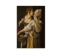 Artemisia Gentileschi Works《Judith And Her Maidservant》Printing Posters Aesthetic Canvas Wall Art Prints Modern Room Decoration for Household Space 08x12inch(20x30cm)