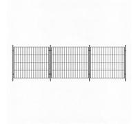 ARTEMOTUS No-Dig Decorative Metal Garden Fence with Gate for Yard & Patio | 10-Pack Black Garden Fence Panels,Outdoor Animal Barrier for Dogs, Yard, Patio & Lawn