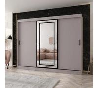 Arten Modena 250Cm Cashmere Mirrored Triple Sliding Wardrobe For Calm Expansive Storage