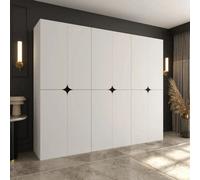 Arten Tempo 270Cm White Triple Wardrobe Set, 12 Hinged Doors
