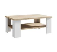 Arten White Matt And Bianco Oak Elara Coffee Table With Lower Shelf - 107 Cm