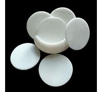 ArtEra Handcrafted Makrana Marble White Coaster Set - Elegant Round White Coasters with Holder (6 Coasters and Holder, 4 inch)