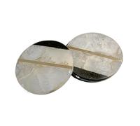ArtEra Handcrafted Marble Coaster Set with Brass Inlay - 4 inch Elegant Round Coasters (Set of 2)