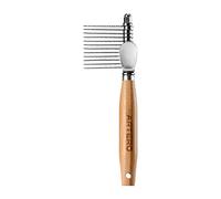Artero Bamboo Long Tooth Dog Comb for Thick Double Coats | Extra Deep Teeth, Reaches the Undercoat, Anti Static Wood Body, Cats Too, Nature Collection