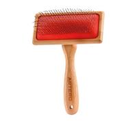 Artero Long Pin Slicker Brush Size M for Dogs and Cats | Protected Rounded Tips, Reaches the Undercoat, Thick Double Coats, Bamboo Handle, Nature Collection