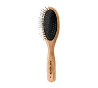 Artero Metal Pin Dog Brush with Bamboo Handle, Stainless | Detangles Long Coats, Removes Loose Hair, Rounded Tips, Cats Too, Nature Collection
