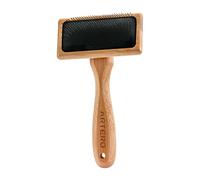 ARTERO Protected Pin Slicker Brush Size S for Dogs and Cats - Rounded Pin Tips That Will Not Scratch, Removes Loose Hair and Tangles, Bamboo Handle, Nature Collection